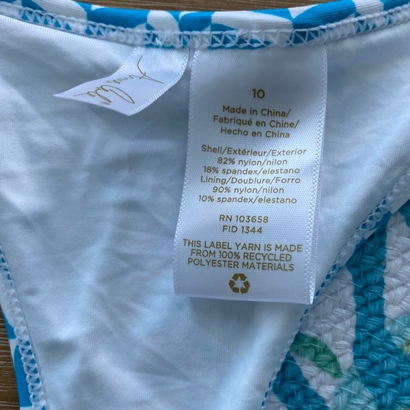 NWT Anne Cole Women's Ripple Geo Scoop Neck Zip Front Racerback Sz 10 One Piece - Picture 11 of 13